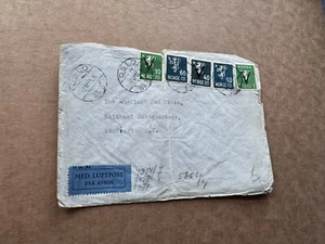 Norway WWII Censor Cover to US Red Cross +4-Color Frank +Dual-Color German Chops - Picture 1 of 2