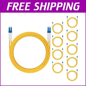 OS2 LC to LC Fiber Cable 10-Pack, 5M Single Mode Jumper - Effortless Networking - Picture 1 of 8