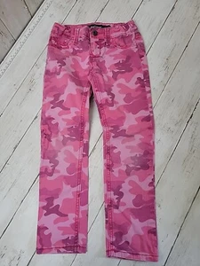 Jordache Girls Super Skinny Adjustable Pink Camouflage Jeans Size 6 - Picture 1 of 6