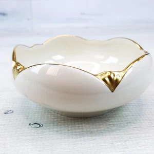 Pulsera Pickard de Colección Oro 5" Tazón Baratija Plato EE. UU. Tulipán Borde Festoneado NUEVO - Imagen 1 de 8