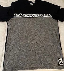 Ecko Unltd T-Shirt Herren Large Grafik Nashorn Streetwear schwarz grau weiß Tee L - Bild 1 von 10