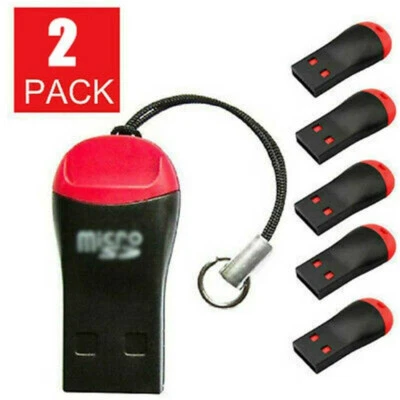 2Pcs USB 2.0 Mini Micro SD SDHC SDXC T-Flash TF Memory Card Reader High-Speed - Image 1 of 4