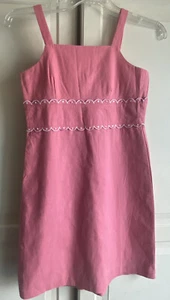 KC Parker for Hartstrings Dress Girls Size 10 Pink Linen Cotton - Picture 1 of 8