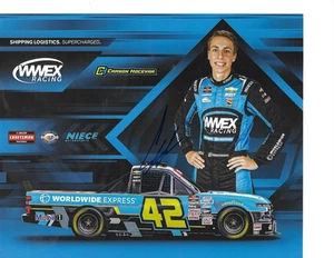 CARSON HOCEVAR HANDSIGNIERT 2023 NASCAR TRUCK SERIE 8X10 HERO CARD - WWEX RACING - Bild 1 von 1