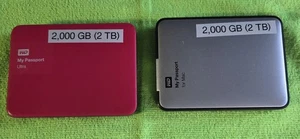 Lof of 2 - Western Digital External Hard Drives 2 TB Each - 2,000 GB Each - LQQK - Picture 1 of 7