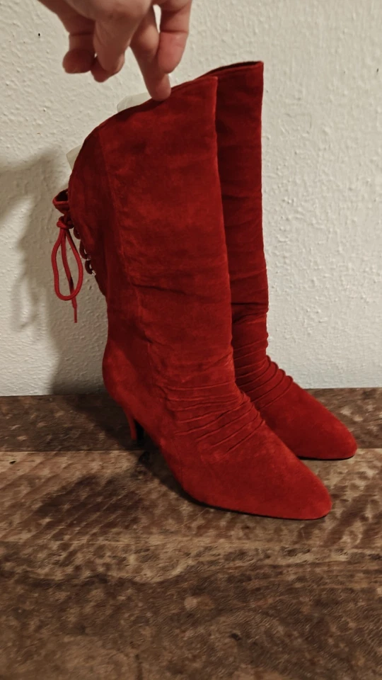 Botas de gamuza estilo victoriano Newport News vintage años 90 talla 8 Foto 1 de 4