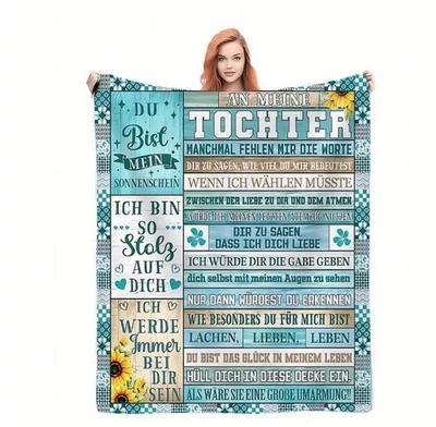 Persönliche  Kuscheldecke   "An Meine Tochter von Mama " - Bild 1 von 4