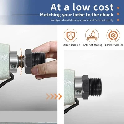 Lathe Headstock Spindle Adapter 33mm Male 18mm Female Thread 2.5mm Pitch. - Image 1 of 4