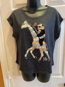 Riot Society Panda & Giraffe T-Shirt Damen Small grau S/S EUC USA H-1 - Bild 1 von 11