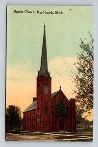 Big Rapids MI-Michigan, Iglesia Bautista Vista Panorámica, Postal De Colección - Imagen 1 de 2