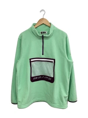 A Bathing Ape BAPE Fleece Jacket XL Green Polyester #EK AHA - Image 1 of 4