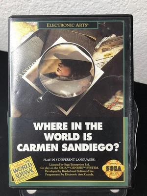 Where In The World Is Carmen Sandiego Sega Genesis CiB 1992 EA Games Official - Image 1 of 4