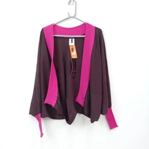 ESCADA Cardigan Size 20 Womens Fuchsia Pink Brown Wool BNWT FPL-WRDC - Picture 1 of 7