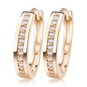 Damen Ohrringe Klapp Creolen 18 K 3 Fach Rhodiniert Hochglanzpoliert Ohrschmuck - Bild 1 von 9
