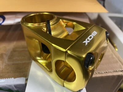 BOX TWO CENTER CLAMP PRO BMX STEM Neck MTB STEM Gold Anodized Lightweight Alloy - Image 1 of 4