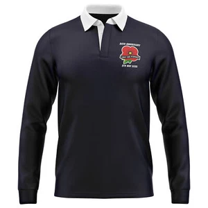 Besticktes VE Day Rugby Shirt Herren rot Mohn Trikot zum 80. Jubiläum - Bild 1 von 19