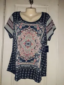 Lucky Brand Woman's Short Sleeve T-Shirt Size 1X NEW WITH TAGS - Picture 1 of 2