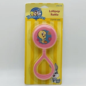 Warner Bros Baby Looney Tunes Tweety Pink Lollipop Rattle Toy - Picture 1 of 7