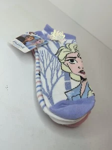 Frozen Socks Girls 4-10 White Ankle Elsa Anna Olaf 3 Pairs Disney Socks New - Picture 1 of 5