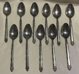 11 Pieces Ekco Eterna MARY ELLEN Teaspoons Stainless Japan - Picture 1 of 10