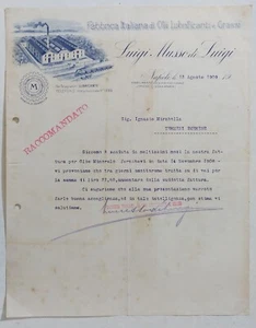 40589 98/crt - Fattura Fabbrica Oli Luigi Musso - Napoli 1909 - Picture 1 of 3