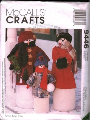 9446 Vintage McCalls SEWING Pattern Stuffed Snowman Greeters Parents 37" Kid 27" - Image 1 of 2