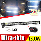 22"Inch 1200W LED Car Light Bar Flood Spot Work Lamp 4WD Offroad SUV Pickup Wire