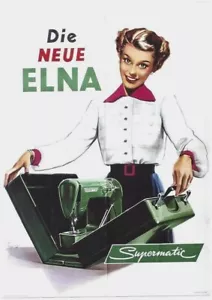 Original vintage poster ELNA SWISS SEWING PORTABLE 1952 - Picture 1 of 1
