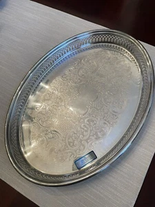 Sheffield Silverplate Tray, Vintage, 14x10 - Picture 1 of 4