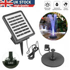 LED Solar Panel Powered With Lights Water Feature Pump Garden Pool Pond Fountain