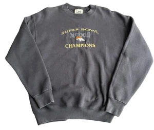 Vintage Denver Broncos Sweatshirt Super Bowl XXXII Champions 90s Lee Sport Blue - Picture 1 of 11