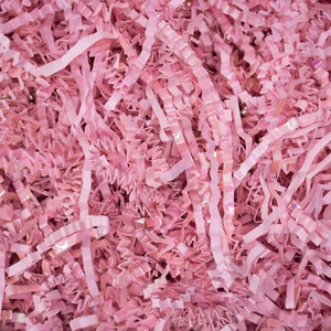 Crinkle Cut Paper Shred Filler (2 oz) for Basket Filling - Diamond Light Pink - Picture 1 of 4
