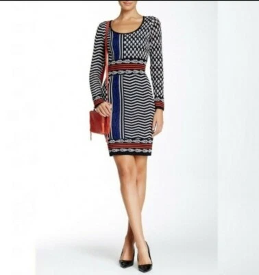 NUEVO Vestido Suéter Plenty by Tracy Reese Felicity Talla Mediana M Rejilla Tribal Foto 1 de 3