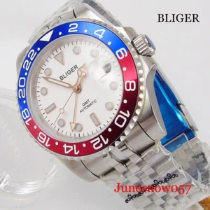 BLIGER GMT Dress Mechanical Men Wristwatch Sapphire Crystal Jubilee Bracelet - Picture 1 of 8