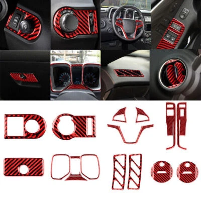 Декоративная отделка салона из красного углеродного волокна для Chevrolet Camaro 10-15 25 шт. - Изображение 1 из 4