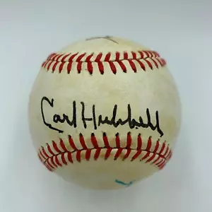 Carl Hubbell Bill Terry Edd Roush NY Giants Legends Signed NL Baseball JSA COA - Picture 1 of 7