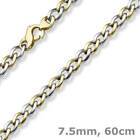 7,5mm Phantasie Halskette Collier aus 585 Gold Gelbgold Wei&#223;gold bicolor 60cm