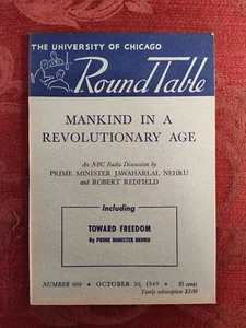 CHICAGO ROUND TABLE October 30 1949 Jawaharlal Nehru Robert Redfield - Imagen 1 de 1