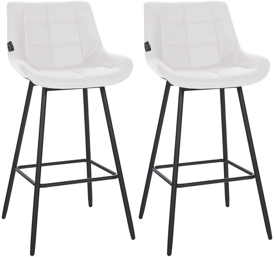 #Lage560 2x Barhocker Weston Kunstleder weiß Küchenhocker Thekenhocker Set - Bild 1 von 1