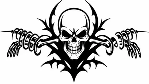 Skeleton Skull  Tribal Hanging Torture Car Truck Window Vinyl Decal Sticker - Picture 1 of 2