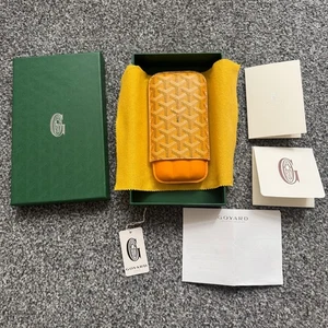 Goyard Churchill 3C Gelb Original Zigarrenetui Cigar Case mit Box Fullset Echt! - Bild 1 von 7