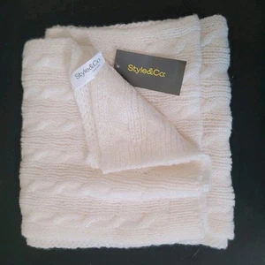 Sciarpa maglia 74" lunga off-white Macy's STYLE & CO. poliestere morbida calda nuova con etichette - Foto 1 di 5