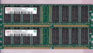 1GB 2x512MB PC3200 HYNIX HYMD564646CP8J-D43 AA-A DDR-400 Ram Memory Kit DDR1 CL3 - Picture 1 of 2