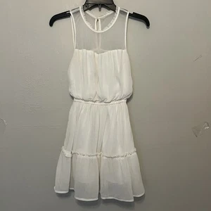 Abercrombie & Fitch Kids Chiffon Ruffle Dress Mesh White Fairy 13/14 No Belt - Picture 1 of 14