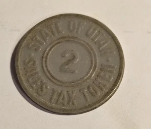 Vintage Utah "2" Kunststoff Umsatzsteuer Medaille #2036 - Bild 1 von 2