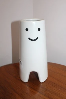 IKEA FRÖVÄXT DECORATIVE VASE STONEWARE REFLECTIVE WHITE 7.75" - Image 1 of 4