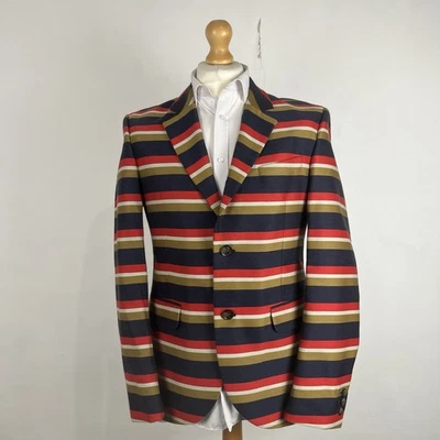 Jack Willis Boating Blazer Jacket Men's Medium Multicoloured Striped Moon Wool - Image 1 of 4