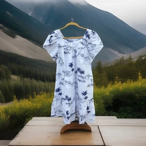 Jade Fashions Hawaiian Dress Womens 3 XL White Tropical Midi Aloha Beach Luau - Picture 1 of 13