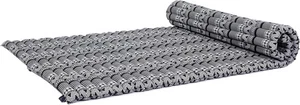 Leewadee - Kapok Rollmatte - handgefertigter faltbarer Schlaf L: 75x39", Cbt3 - schwarz - Bild 1 von 8