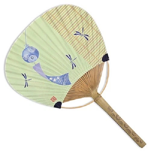 Carillón de viento libélula de mano de bambú con ventilador plano japonés Uchiwa hecho en Japón Foto 1 de 1